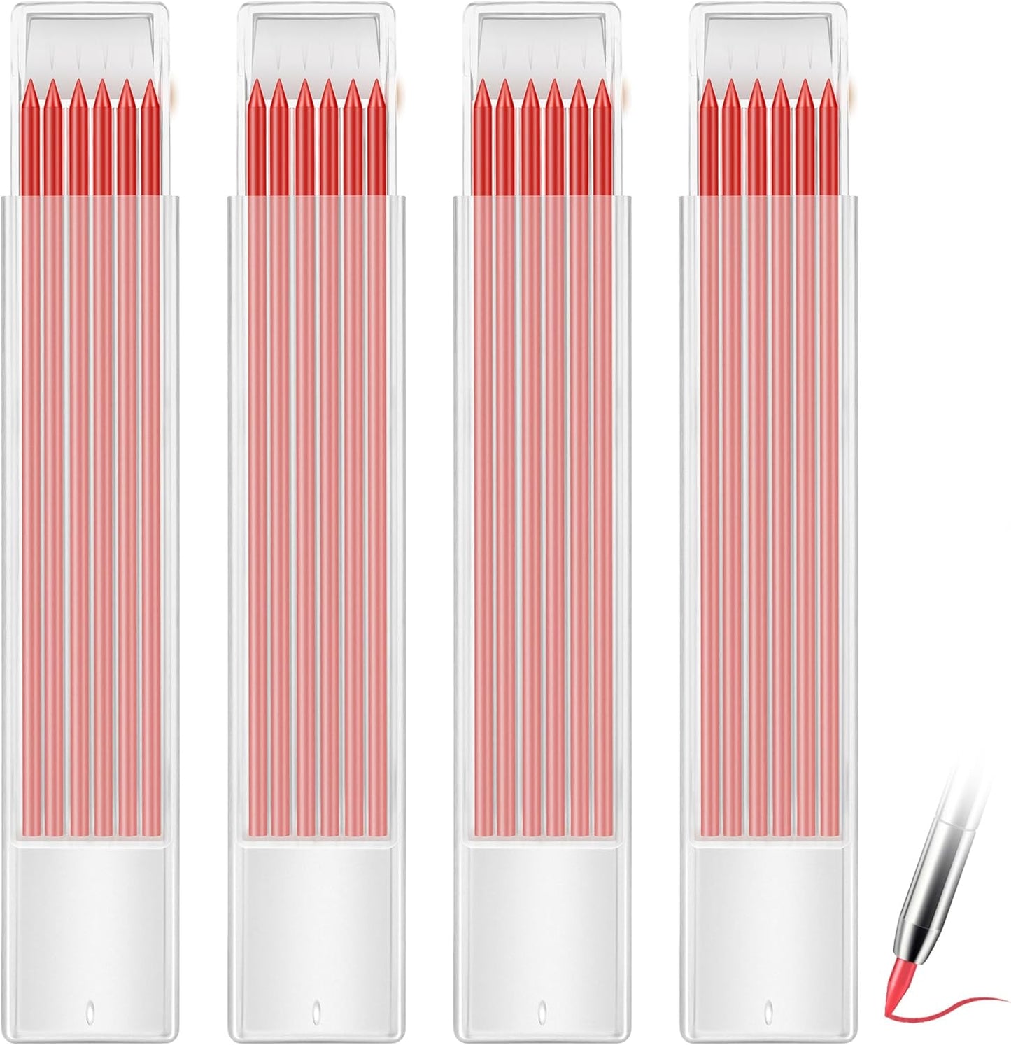Hiboom 24 Pieces 2.8mm HB Refill for Carpenter Pencil, Study Long Lasting Pencil for Mechanical Pencil Woodworking Construction (Black)