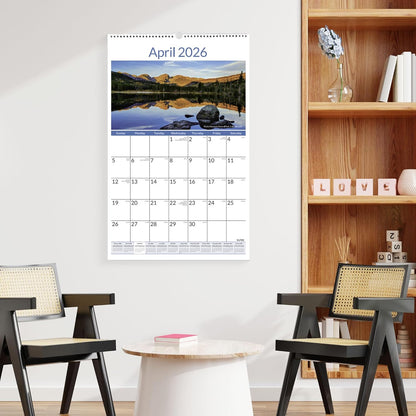 SUNEE 2026 Wall Calendar Large 22.75"x15.5", 21 Month Calendar (Ends December 2027), Vertical Extra Large, Seasons Color
