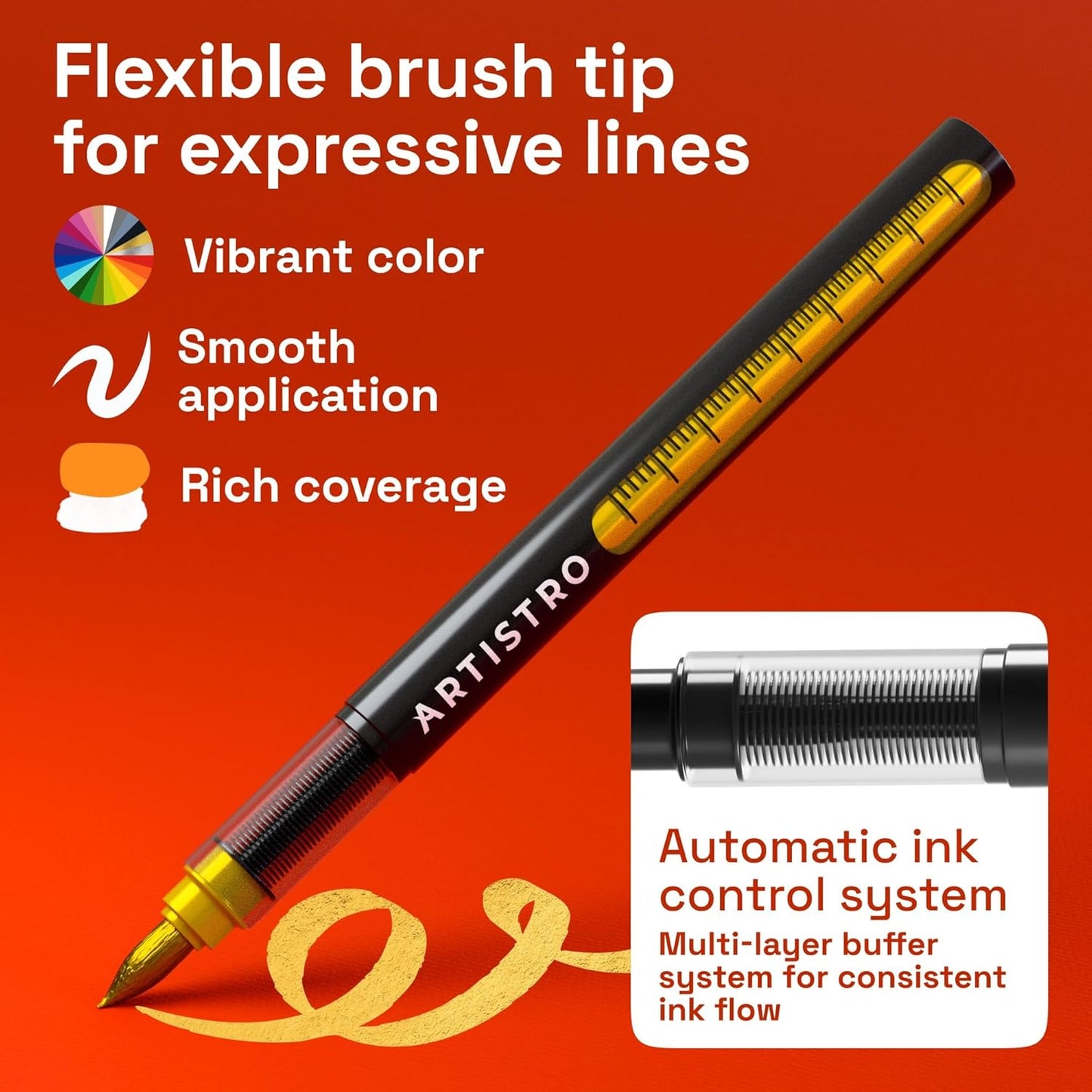 ARTISTRO 2 Gold Acrylic Paint Markers - 0.7mm Extra Fine-Tip Metallic Paint Pens - Perfect for Crafting, Art Projects, & More