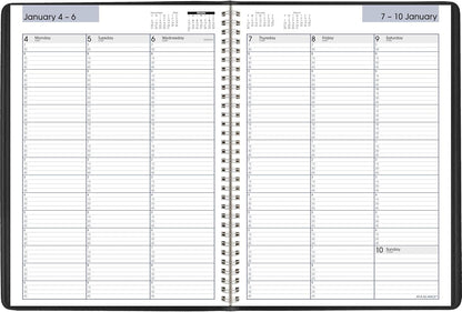 AT-A-GLANCE 2026 Appointment Book Planner, Weekly, 8" x 11", Large, Quarter-Hourly, DayMinder, Black (G5200026)