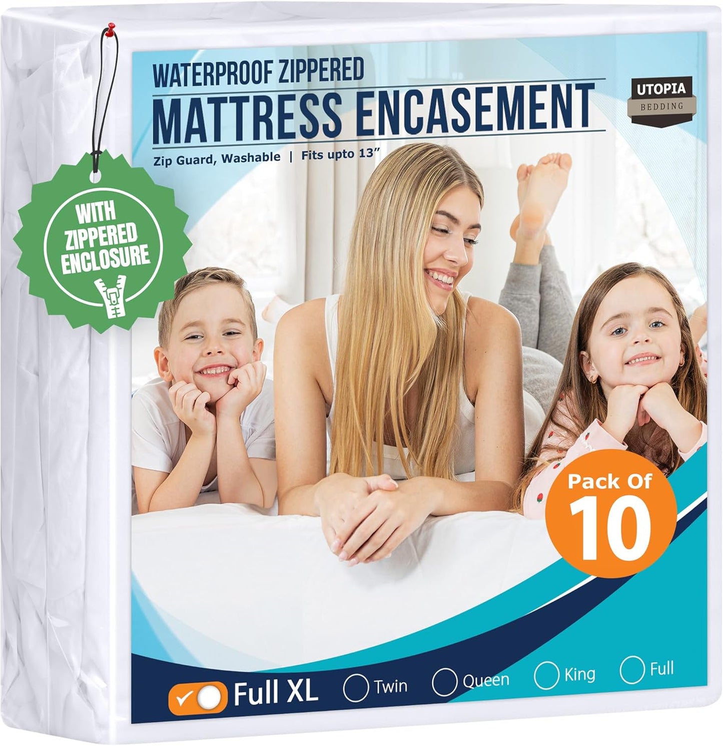 Utopia Bedding Mattress Protector Zippered California King Size, 100% Waterproof Bed Bug and Dust Mite Proof Mattress Encasement, Absorbent 6 Sided Mattress Cover