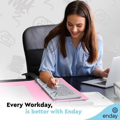 Enday 1.5 Inch Binder, Green - 1.5 Inch 3 Ring Binder, Round Ring Pastel with Clear View Cover for Letter Size 8.5 x 11'' Paper & 2 Inside Pockets, Ideal for School Supplies, Office, and Home