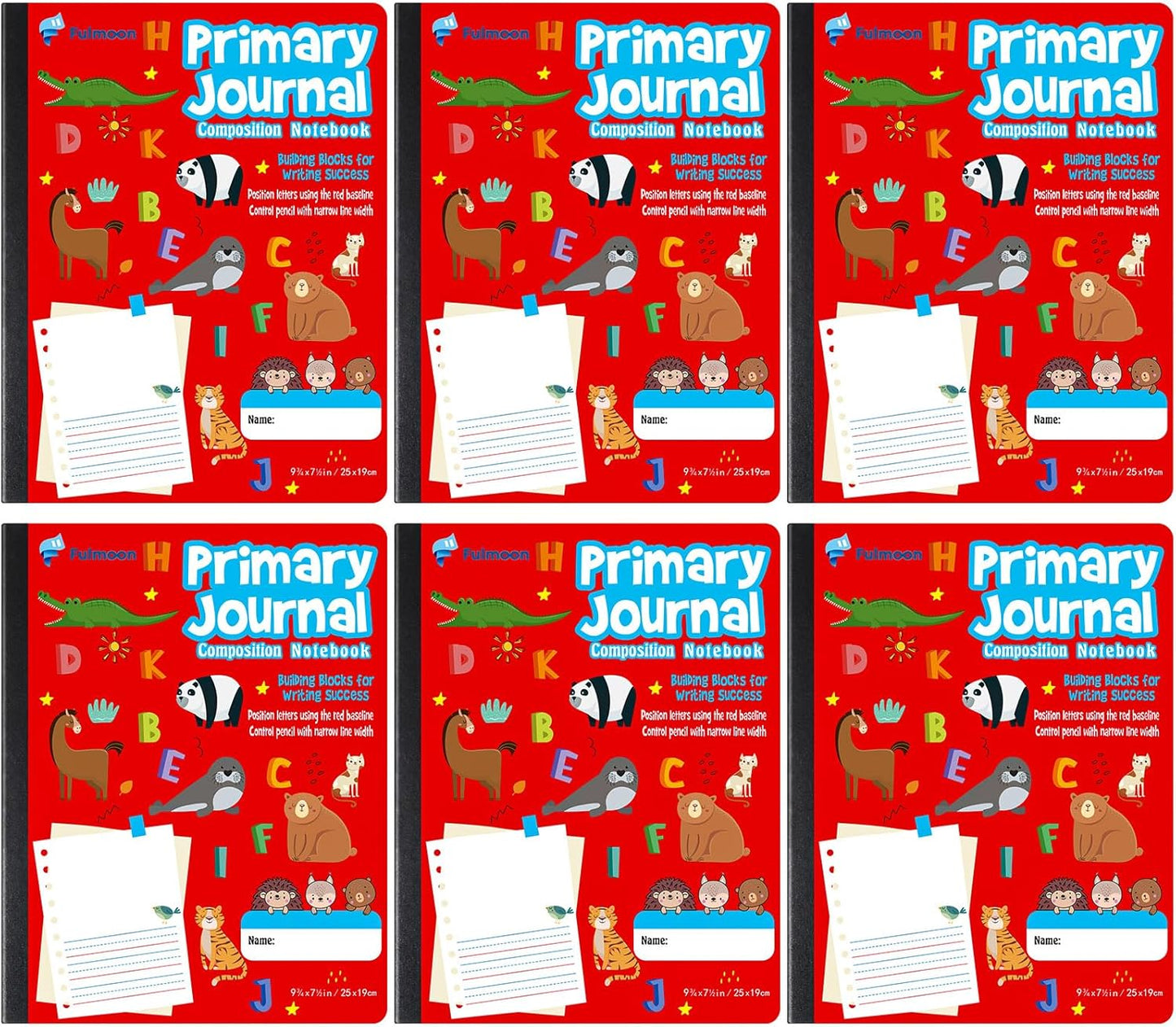 Fulmoon 24 Pcs Primary Composition Notebook K-2 with Picture Space Primary Journal Grades K-2 Draw and Write Journal Composition Book for Preschool Classroom, 80 Sheet (Blue)