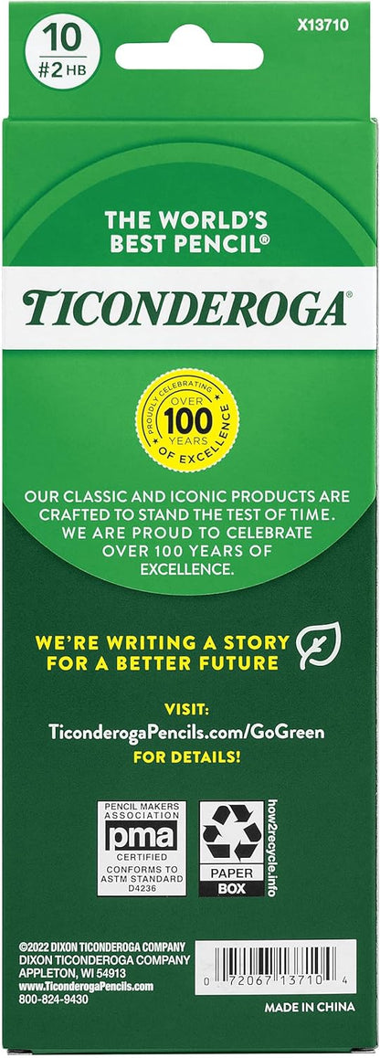 Ticonderoga Wooden Pencils, Pre-Sharpened, 2 HB Soft, Pastel Colors, 18 Count