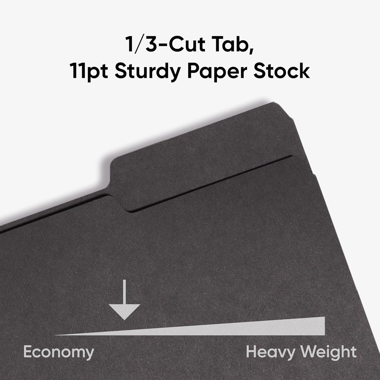 Smead Interior File Folder, 1/3-Cut Tab, Letter Size, Aqua, 100 per Box, Expandable File Folders for Filing Cabinet