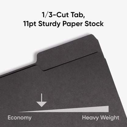 Smead Interior File Folder, 1/3-Cut Tab, Letter Size, Aqua, 100 per Box, Expandable File Folders for Filing Cabinet