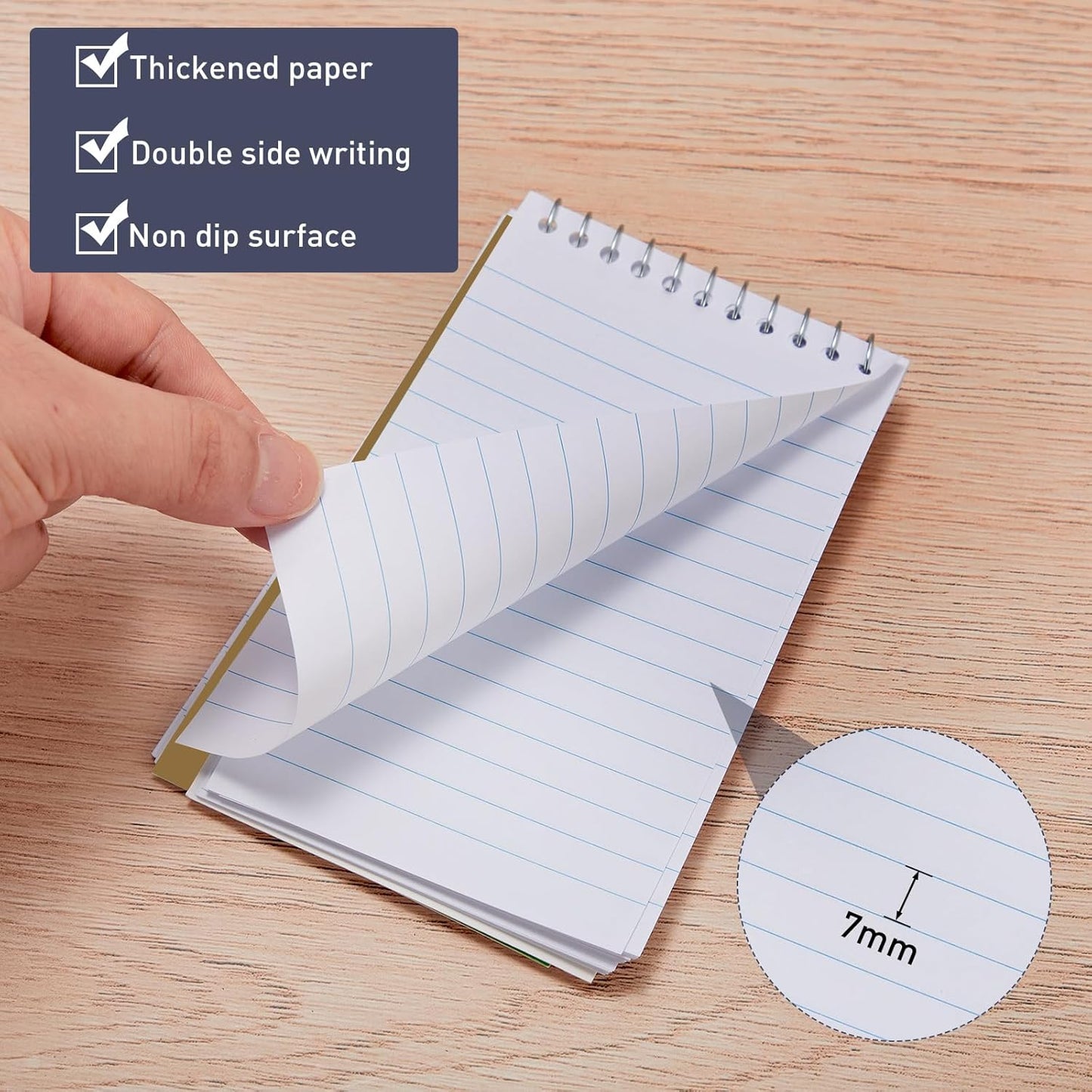 Thenshop 100 Pads Spiral Memo Pads Bulk 3 x 5 Inch Small Pocket Notepad Top Bound Lined 60 Sheets Mini Notebooks for School College Office Home Supplies (Fresh Colors)