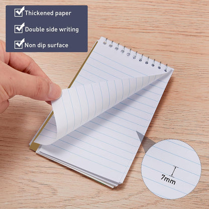 Thenshop 100 Pads Spiral Memo Pads Bulk 3 x 5 Inch Small Pocket Notepad Top Bound Lined 60 Sheets Mini Notebooks for School College Office Home Supplies (Fresh Colors)