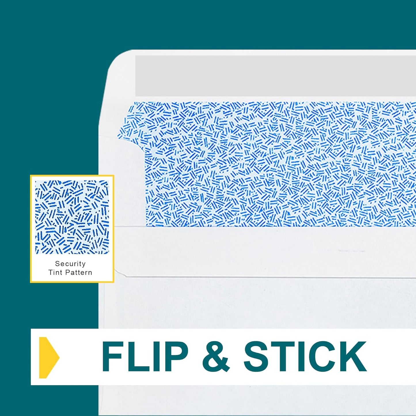 #10 Left Window Envelopes Self Seal - 20/pack - 4 1/8 x 9 1/2 inch - Business Envelopes with Flip & Seal Closure, Security Tinted for Invoices & Statements - White Letter Size