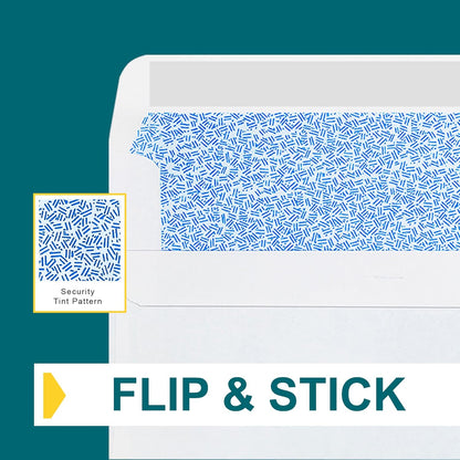#10 Left Window Envelopes Self Seal - 20/pack - 4 1/8 x 9 1/2 inch - Business Envelopes with Flip & Seal Closure, Security Tinted for Invoices & Statements - White Letter Size