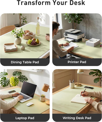 Aothia Leather Desk Pad Protector, Mouse Pad, Office Desk Mat, Non-Slip PU Leather Desk Blotter, Laptop Desk Pad, Waterproof Desk Writing Pad for Office and Home (Black,36" x 17") - Colors A