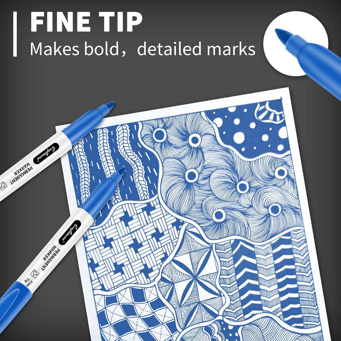 Black Ultra Fine Point Permanent Markers, Extra Fine Tip, Quick Drying and Waterproof, Fade Resistant Perfect on Paper, Glass, Metal, Plastic, Wood, Office & School Use, 30 Pack