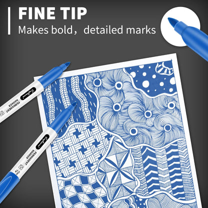 Black Ultra Fine Point Permanent Markers, Extra Fine Tip, Quick Drying and Waterproof, Fade Resistant Perfect on Paper, Glass, Metal, Plastic, Wood, Office & School Use, 30 Pack