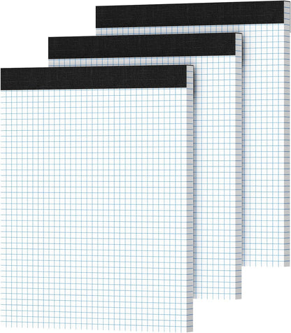 Graph Paper 8.5 X 11, 2 Pack, 4x4 Quad Ruled, Grid Paper Pad 8-1/2" X 11.75", Grid Pad 8.5 X 11.75, Engineering Notebook, Easy Tears Off, White 70 Gsm Graft Paper