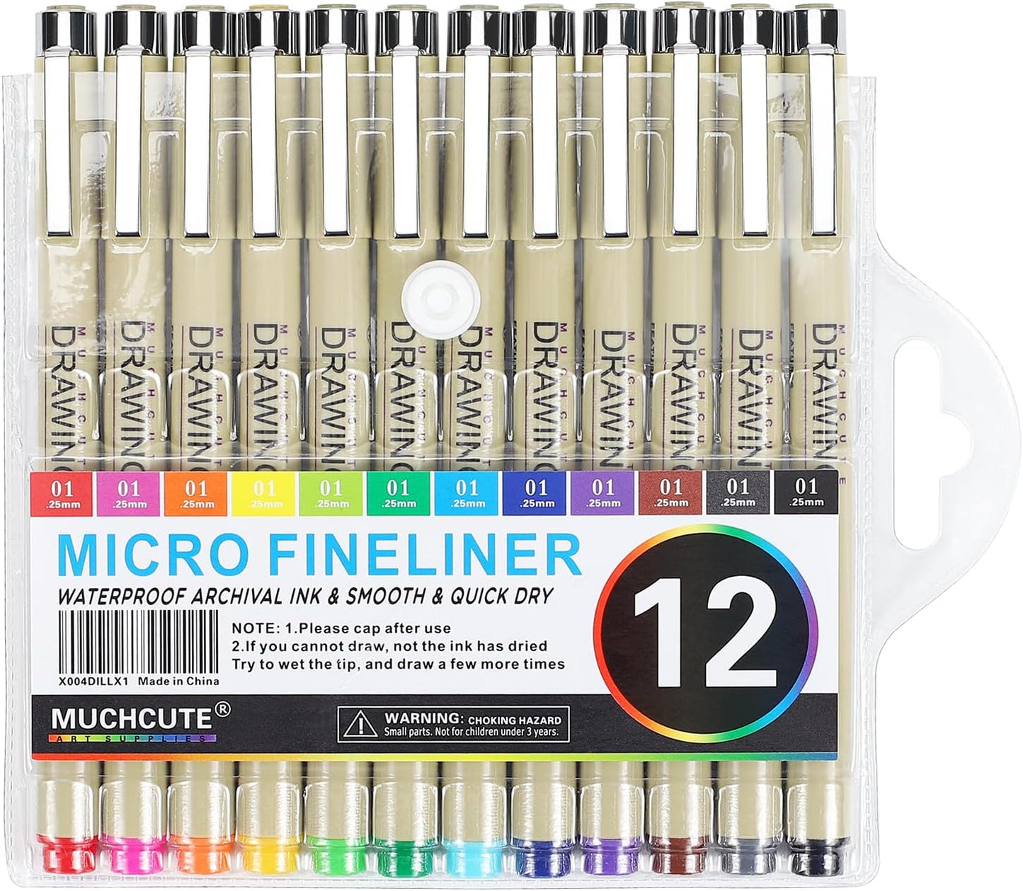 Muchcute Extra Fine Point Writing Pens:6 Black 0.25mm Ultra Thin Micron Pen 01 No Bleed Bible Journaling Study Supplies Annotation Smooth Waterproof Micro Line Tip Fineliner Gel Felt Ink Markers Stuff