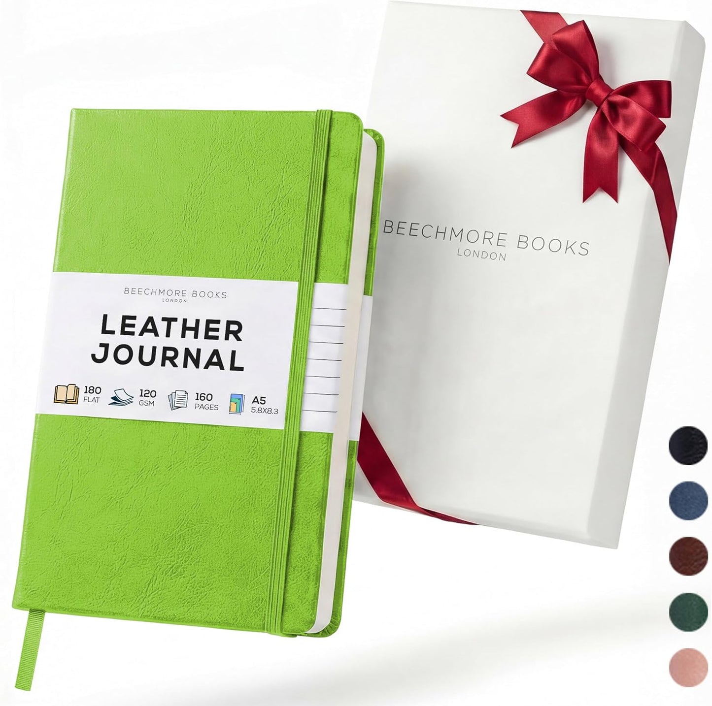 BEECHMORE BOOKS Large Lined Journal Notebook, 8.5" x 11.5" (A4) Hardcover Vegan Leather Executive Diary for Work, Thick 120gsm Paper, Lay-Flat Binding, Gift Box