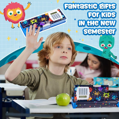 Henoyso Multifunctional Pencil Box for Girls Butterfly Pencil Case with Calculator and Sharpener Cool Cute Pencilcase School Supplies Essentials Christmas Birthday Gift Present for Kids Teens