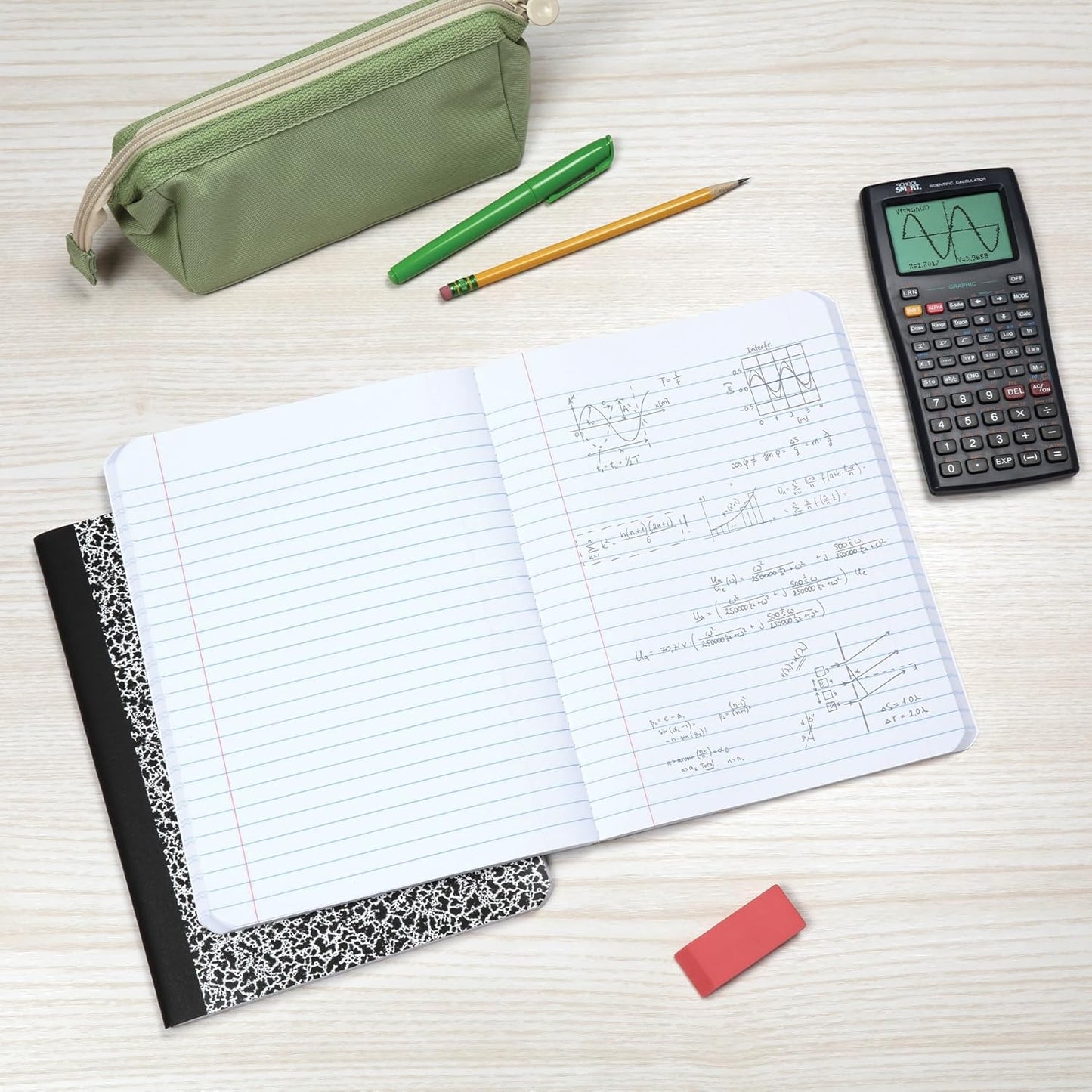 Oxford Composition Notebooks, 9-3/4 x 7-1/2 Inch School Journals, Wide Ruled Paper, Black Marble Covers, 100 Sheets per Book, 2 Pack (1002516)
