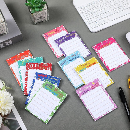 Yinder 24 Pack Inspirational Sticky Notes Motivational Notepads Appreciation Sticky Notes Funny Memo Pads Positive Note Bulk 3 x 4 Gift for Women Nurse Teacher Office Supplies(Black,Inspirational)
