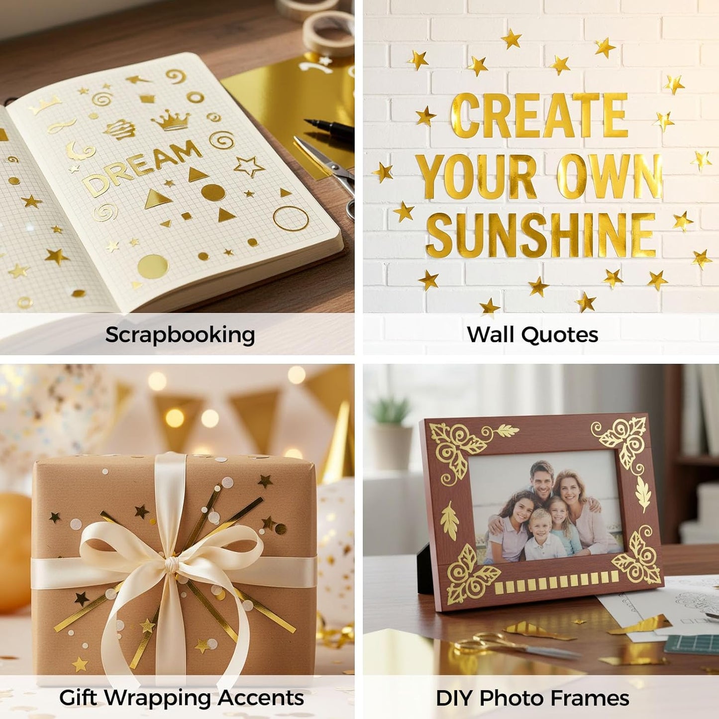 BOOKNOW 27 Sheets Metallic Gold Cardstock Paper, A4 Gold Glitter Paper for Card Making, Back to School Supplies, 90lb/250GSM