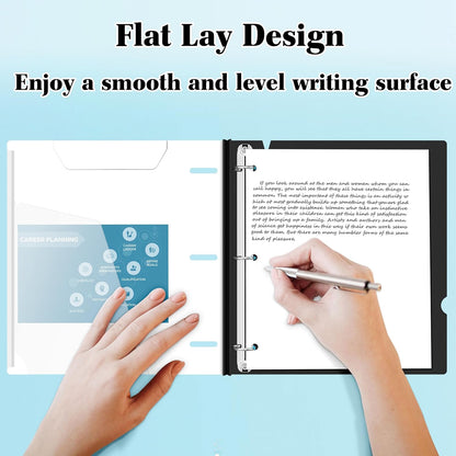 INFUN Telescoping 3 Ring Binder - 4PCS, Portable Plastic 3 Ring Binder with Telescoping Spine, Binders with Foldable Front Cover Holds 8.5"x11" Paper for School, Office, Homes