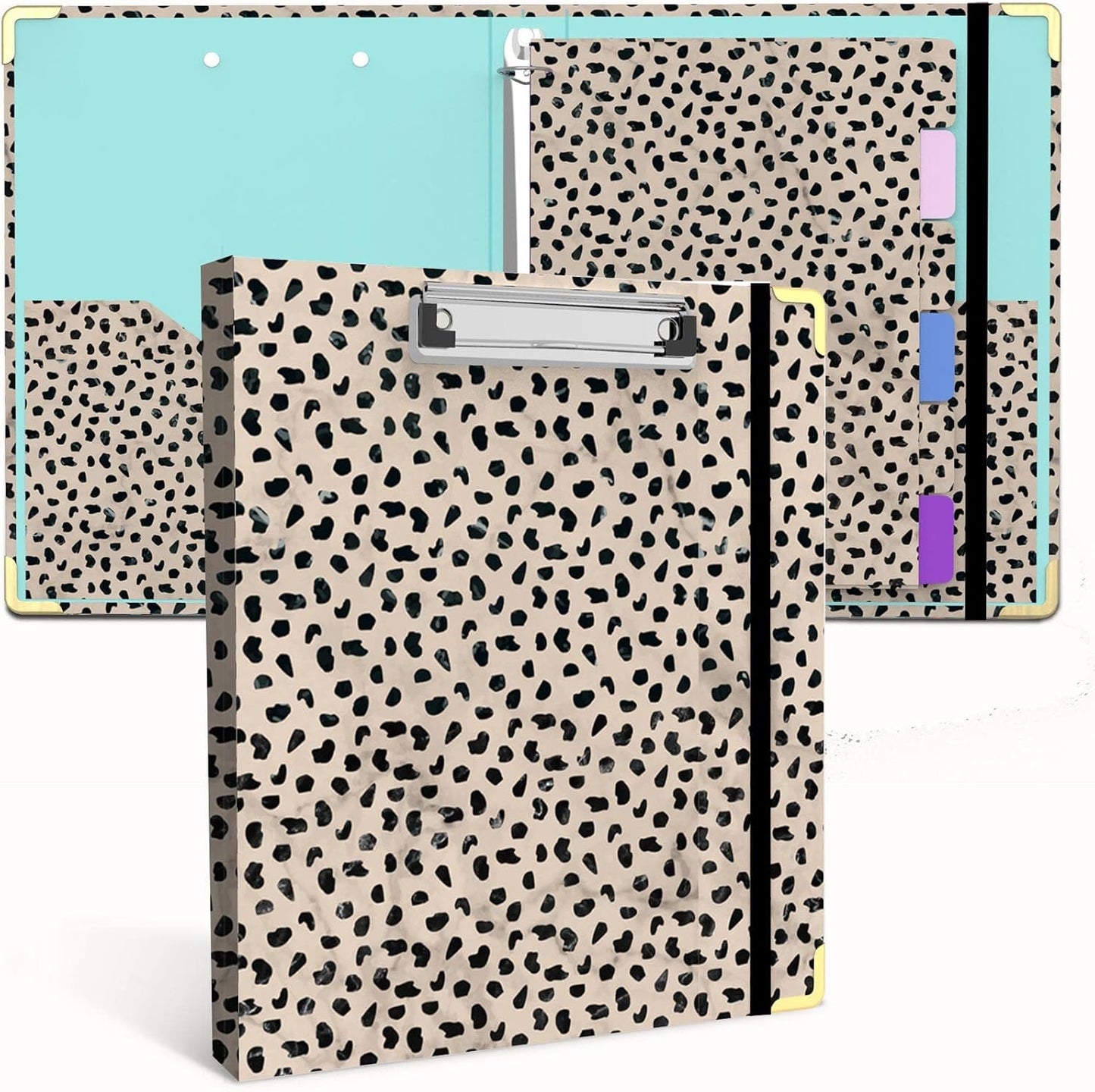 3 Ring Binder, Glitter 1 inch Binder Organizer, 8.5" x 11" Letter Size, Waterproof Fashion View Binders, Cute Binder for Office School Supplies (Pink)