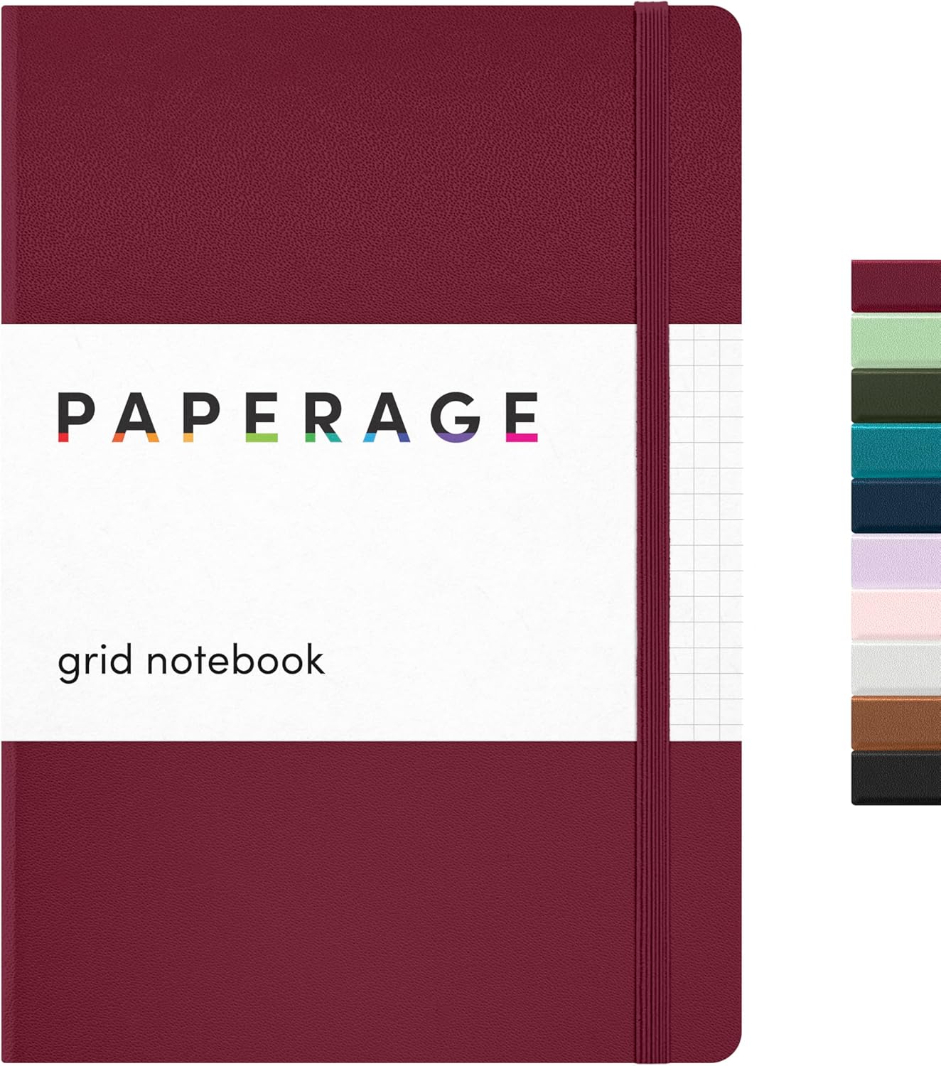 PAPERAGE Lined Journal Notebook, (Black), 160 Pages, Medium 5.6 in x 8 in - 100 GSM Thick Paper – Hardcover Journaling Notebook for Work, School & Note Taking