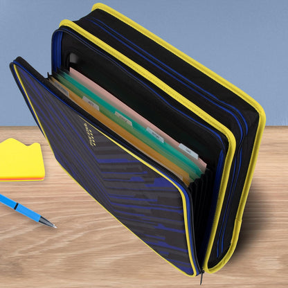Five Star Zipper Binder, 2 Inch 3-Ring Binder with Round Rings, 5-Tab Expanding File, 380 Sheet Capacity, Black (72536)