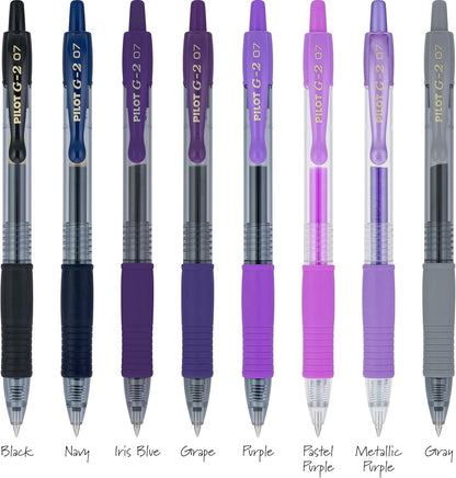 Pilot, G2 Premium Gel Roller Pens, G2 Boost Pink Pack, The Colors of Optimism, 8 Pack Pouch, Fine Point 0.7 mm, Assorted