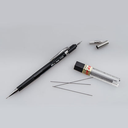 Pentel Sharp Mechanical Pencil (0.5mm), Fine Line, Black Barrel, Pack of 2 (P205BP2)