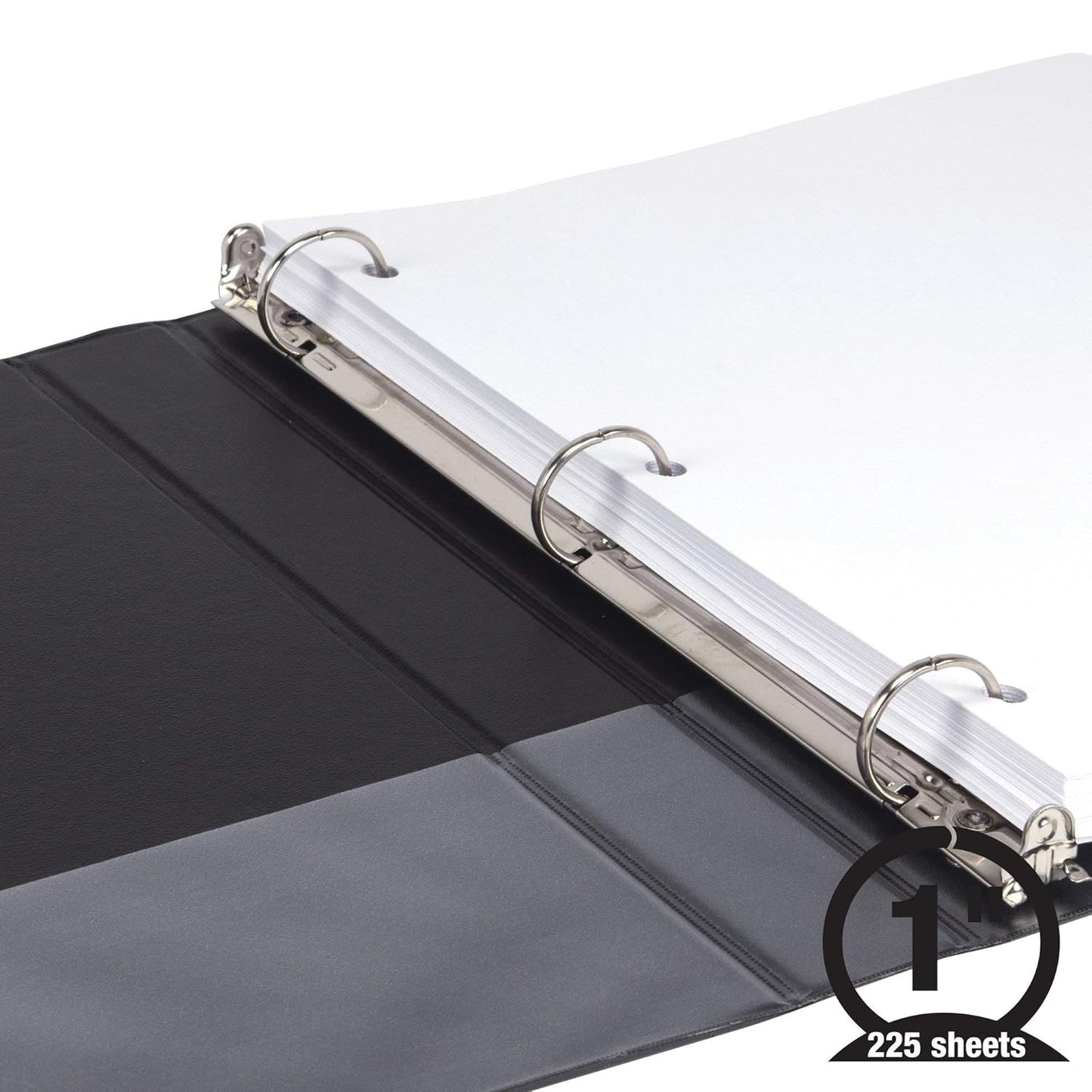Samsill 3 Inch 3 Ring Binders, Economy Round Ring, Clear View Cover, 550 Sheet Capacity - for School, Home, Office - Black, 4 Pack