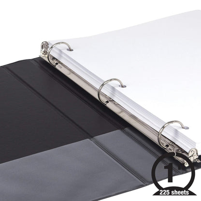 Samsill 3 Inch 3 Ring Binders, Economy Round Ring, Clear View Cover, 550 Sheet Capacity - for School, Home, Office - Black, 4 Pack