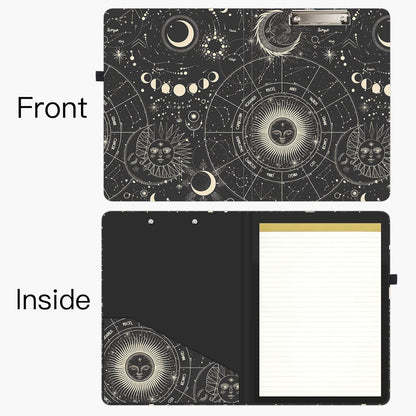 Hongri Clipboard Folio with Refillable Lined Notepad and Interior Storage Pocket for Students, Classroom, Office, Women, Man, Cute Custom Pattern, Size 12.8 x 9.2 in, Classic Flower