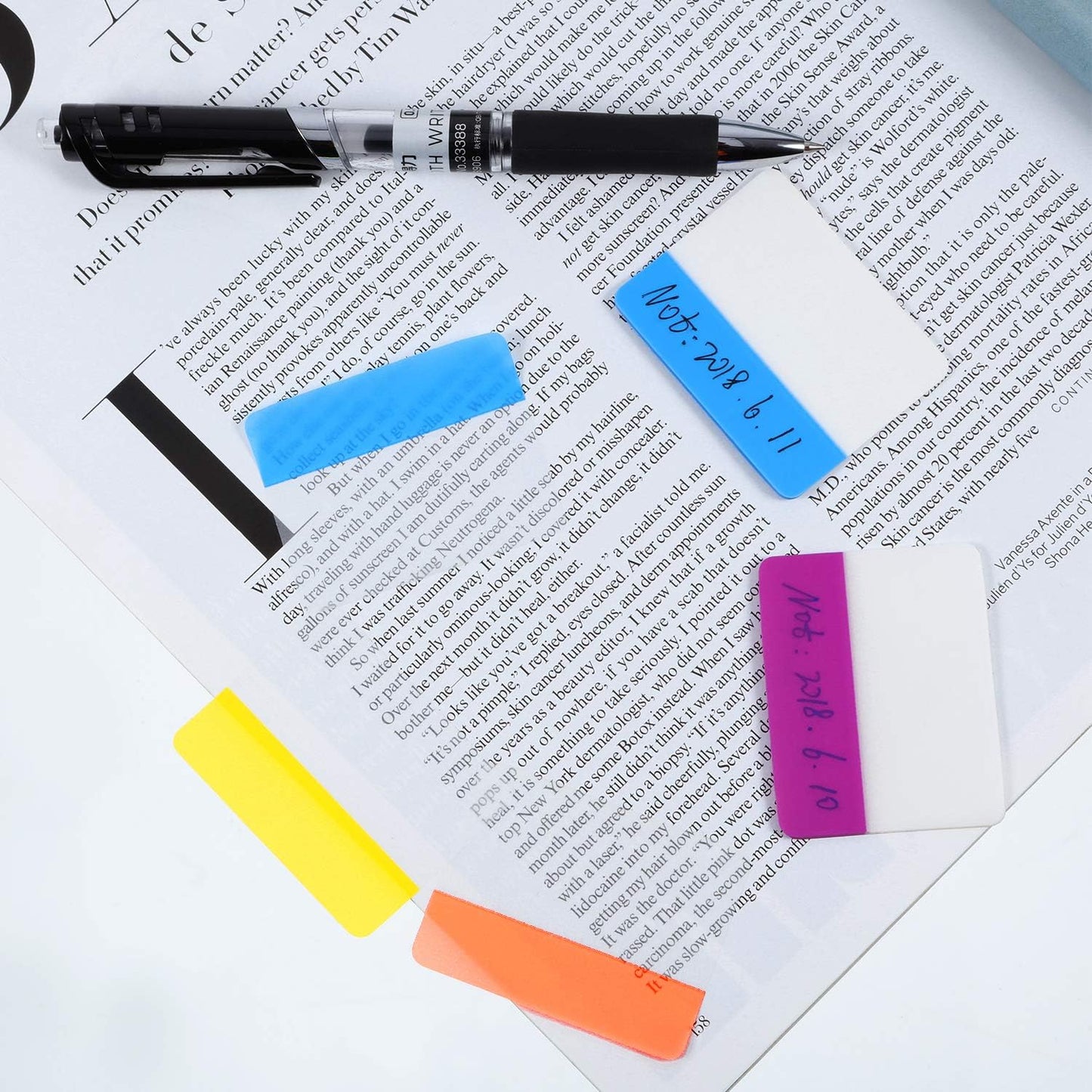 Jovitec 800 Pieces File Tabs Sticky Index Tabs 1 Inch and 2 Inch Writable and Repositionable Filing Tabs Color Tabs for Page Binders Folder Notebooks Book Markers Reading Notes Classify Files
