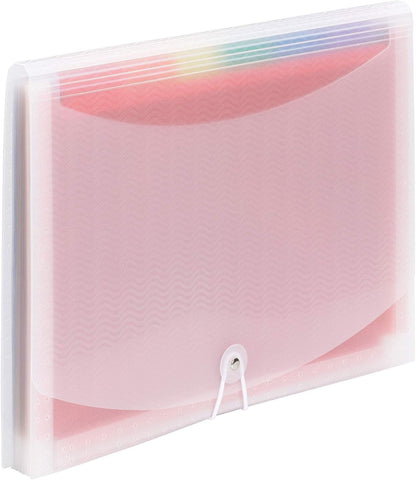 Smead Desktop Poly Expanding File Folder Organizer, Accordion File, Paper Document Storage, 12 Pockets, Flap and Cord Closure, Letter Size (70723)