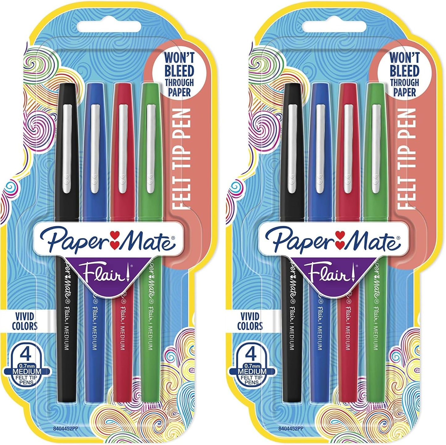 Paper Mate Flair Felt Tip Pens, Medium Point (0.7mm), Business Colors, 4 Count
