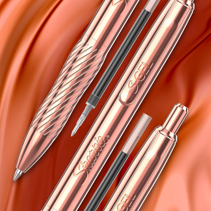 Sharpie S-Gel Pens, Copper Metal Body, Medium Point (0.7mm), Black Gel Ink, Includes 2 Pens and 2 Additional Ink Refills