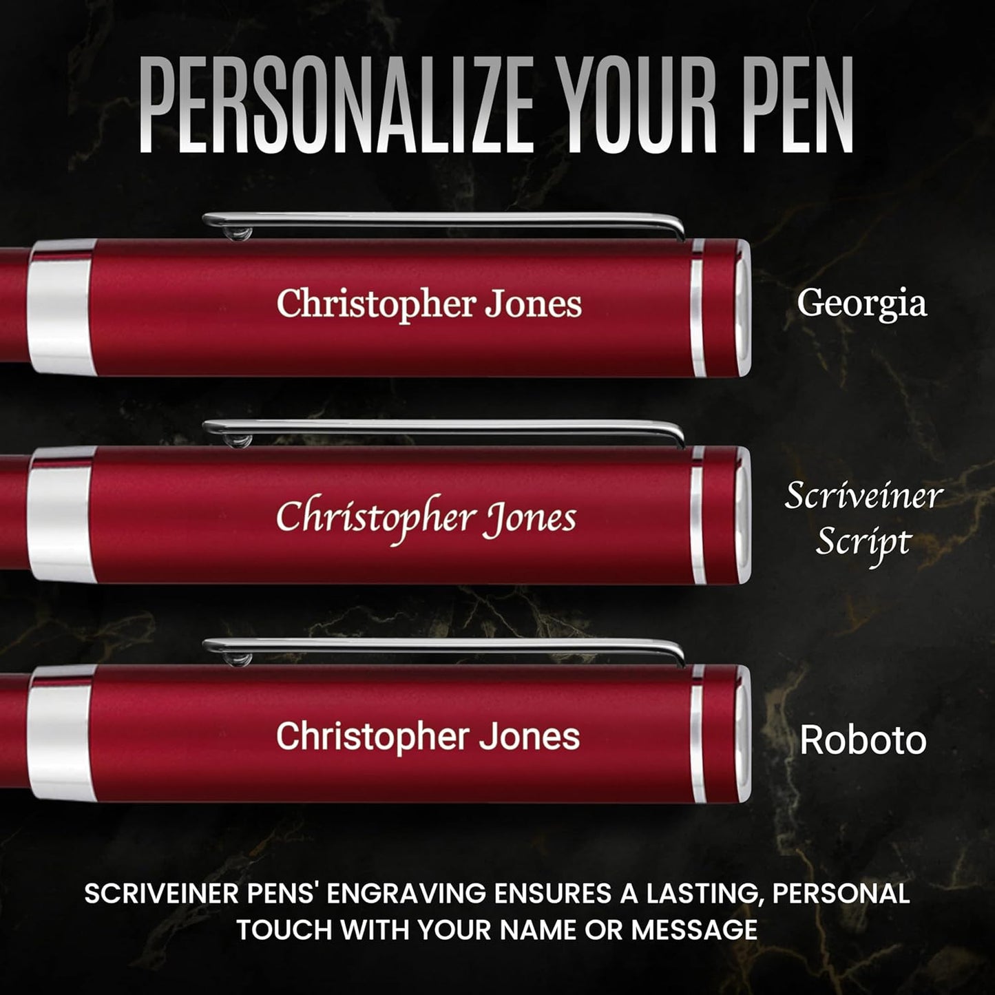 Scriveiner Black Rollerball EDC Luxury Pen, Stunning Pocket Pen with Chrome Finish, Cool Writing, Best Gift for Men & Women, German Schmidt Refill, Nice Present, Fancy Office Designer Set