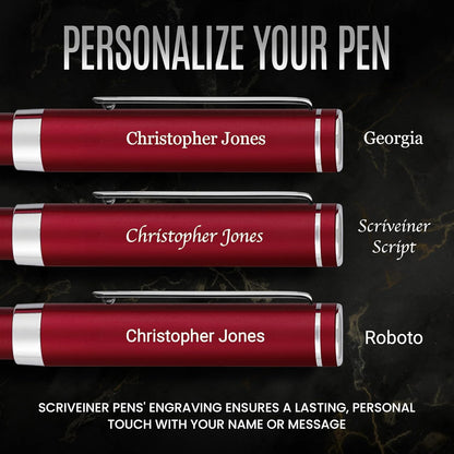 Scriveiner Black Rollerball EDC Luxury Pen, Stunning Pocket Pen with Chrome Finish, Cool Writing, Best Gift for Men & Women, German Schmidt Refill, Nice Present, Fancy Office Designer Set