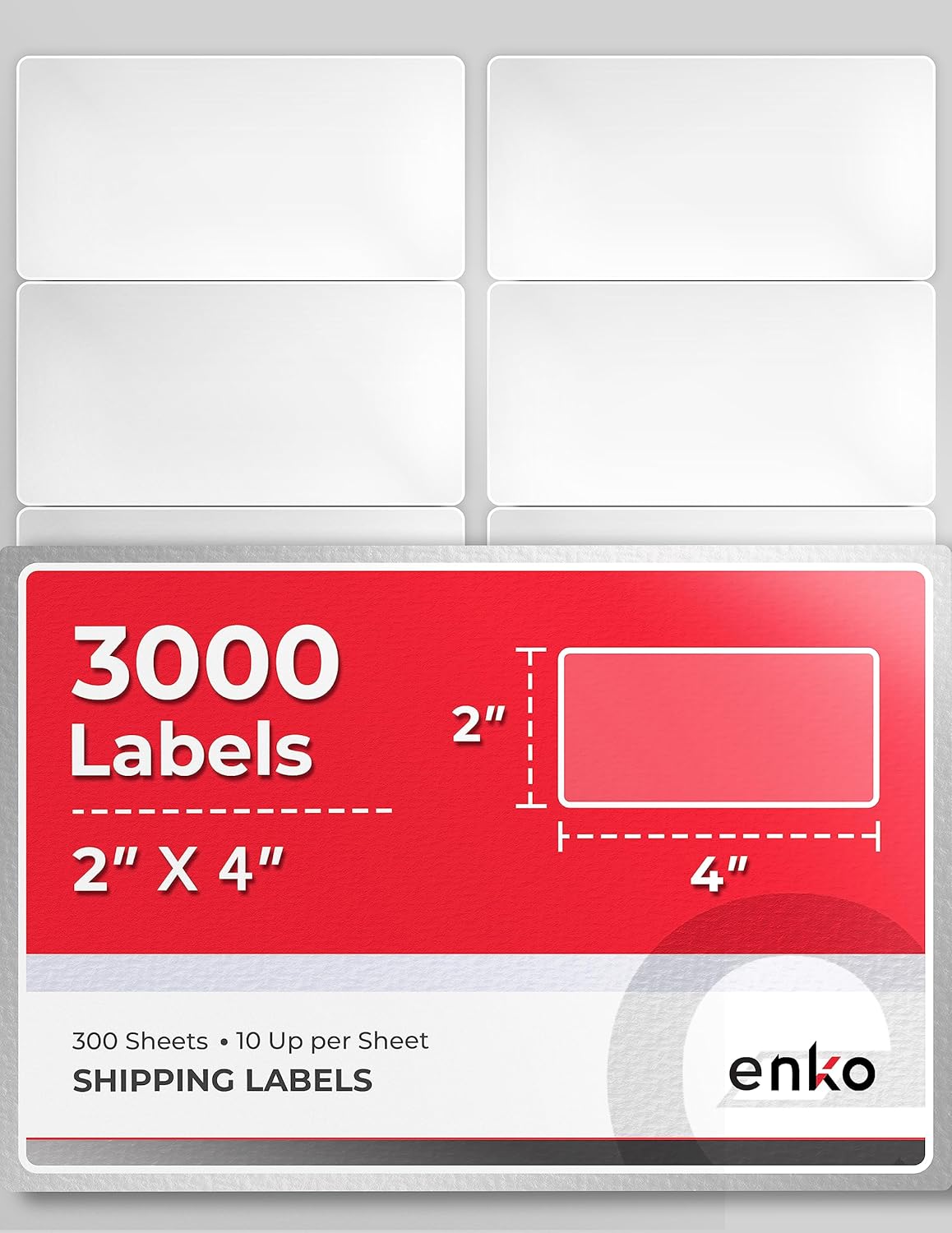 enKo 1 x 2-5/8 Inch 30 Up Return Mailing Address Labels White Printable FBA Labels (100 Sheets, 3000 Labels)
