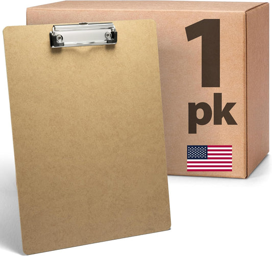 Officemate Recycled Wood Clipboard, Letter Size, Low Profile Clip, 9 x 12.5 Inches (83219), Each, Brown