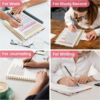 Lined Spiral Notebook Journal for Work, 300 Pages Thick B5 (7.1"x10") College Ruled Journal for Women & Writing, Hardcover Notebook for Note Taking, Perfect for Office Home School Supplies, Purple