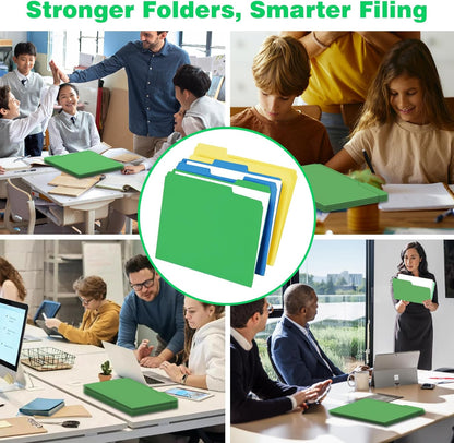 Manilla Folders 8.5 x 11 File Folders Letter Size Manila Folder with 1/3 Cut Tab 100 Pack Paper Folders for Office, School, Home, Business Filing Supplies Made in USA