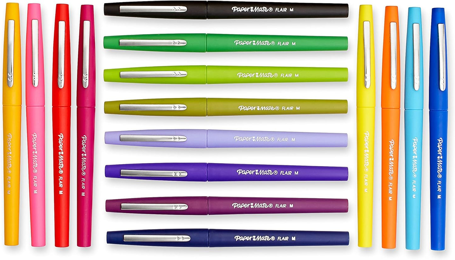 Paper Mate Flair Felt Tip Pens, Medium Point (0.7mm), Limited Edition Candy Pop Pack, 6 Count