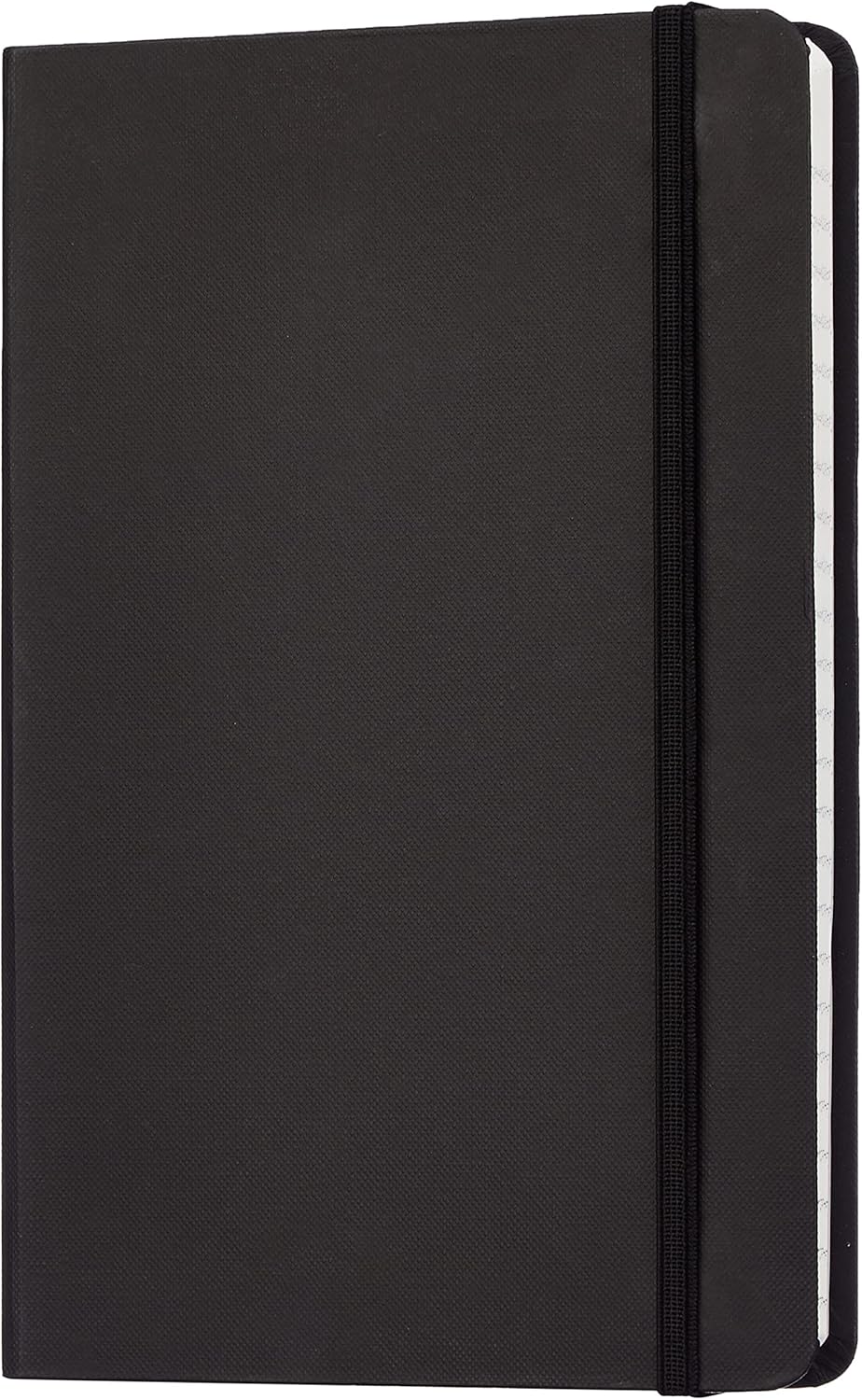 Amazon Basics Classic Lined Writing Notebook for Note Taking and Journaling, Hardcover with Elastic Closure, 240 Pages, 5" x 8.25", Black