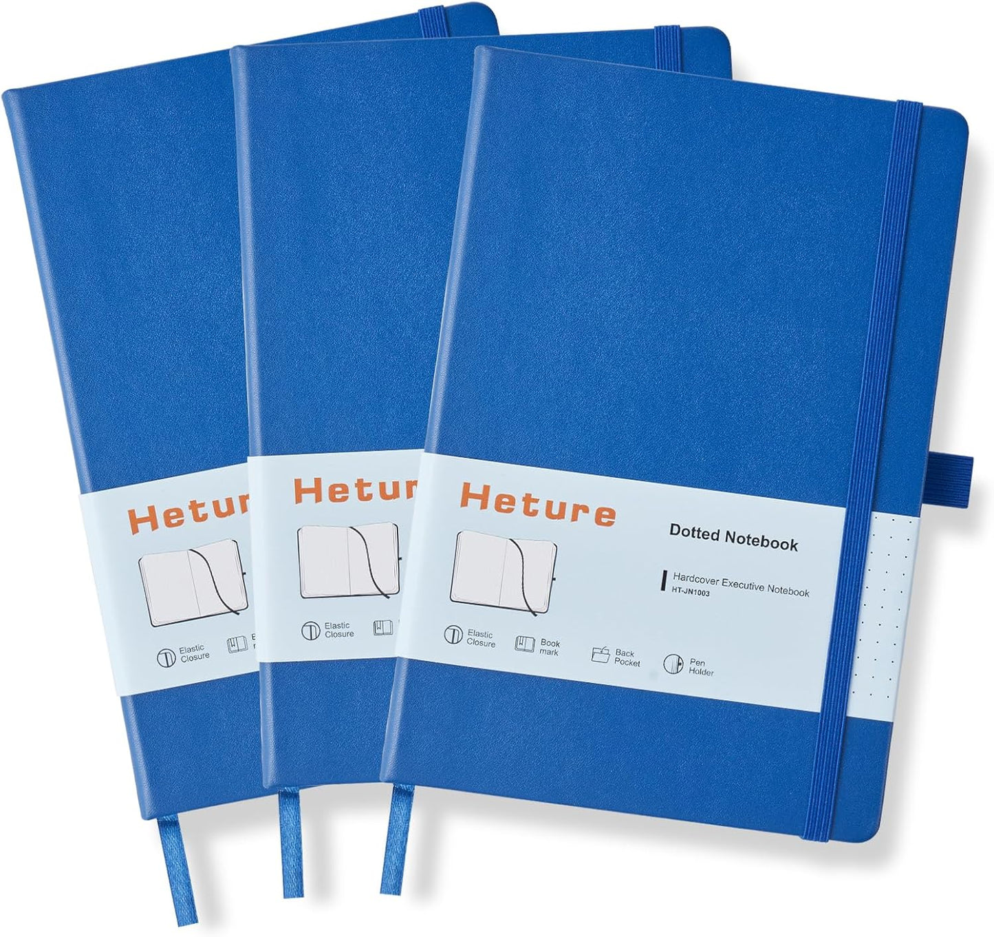 Heture Hardcover Notebooks, A5 Lined Journals Notebook for Writing 160 Pages, 8.2 x 5.5 inch, Classic Ruled Notebooks for College/Work/Travel (Lined-3 Pack, Black)