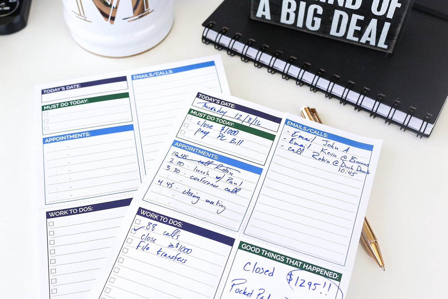 bloom daily planners Pocket Pad - To Do List Notepad for Work -Undated Tear-Off Organizer for Goals, Tasks, Notes - Double Sided Daily Planning Pad, 80 Sheets - 6” x 9”