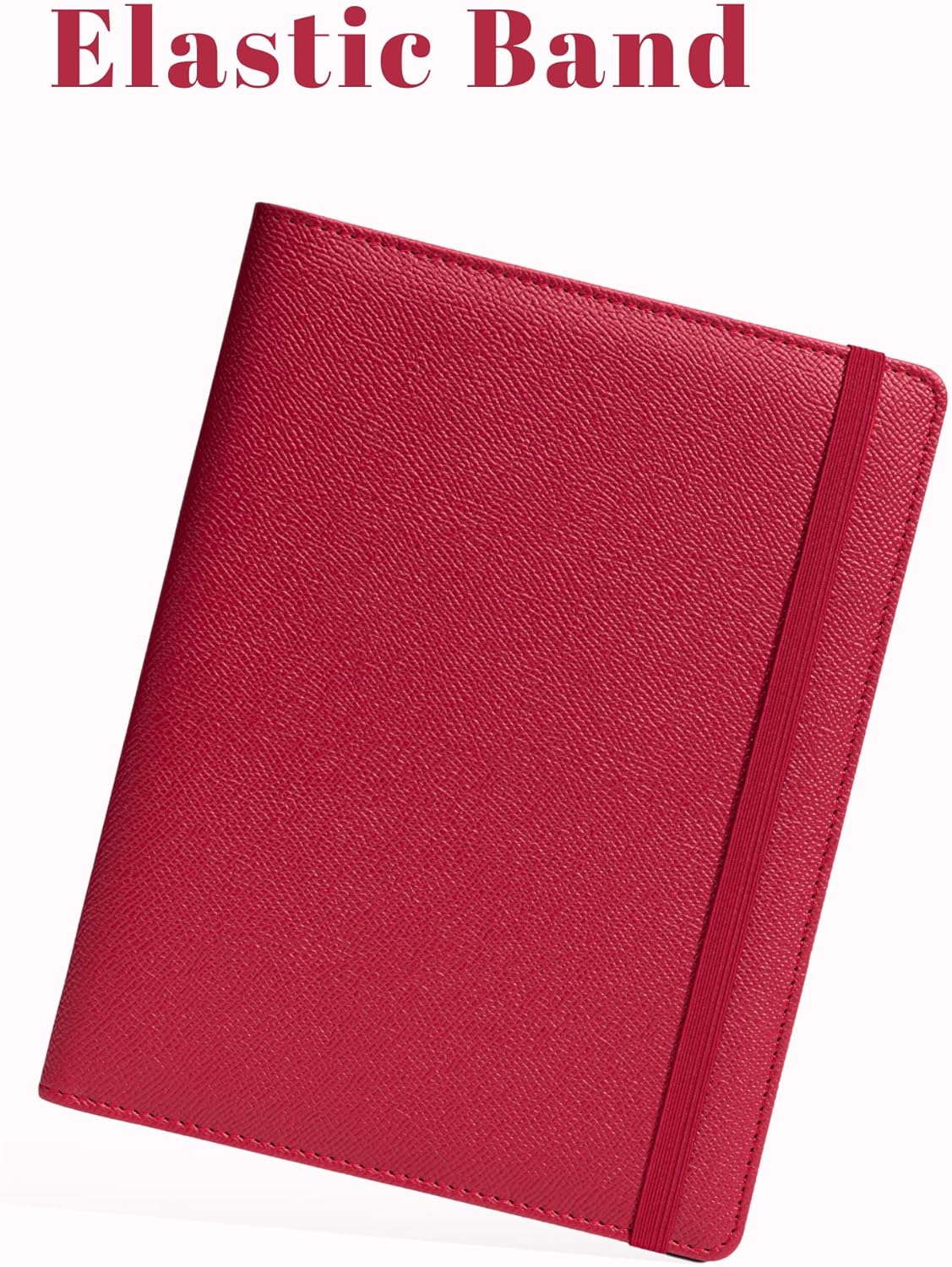 Small Clipboard Junior Padfolio Folio 7 x 9 Writing Pad Refillable, Mymazn Faux Leather Folder A5 for Notepad 5 x 8 Junior Size Portfolio (Black)