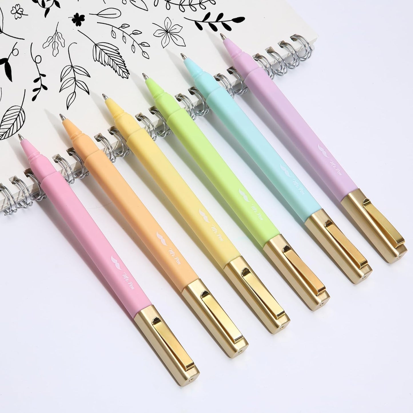 Mr. Pen- Aesthetic Highlighters and Ballpoint Pens No Bleed, 12 Pack, Pastel Colors, Bible Highlighters and Pens No Bleed, Fast Dry and No Smear for Bible Journaling, Planner, School Supplies