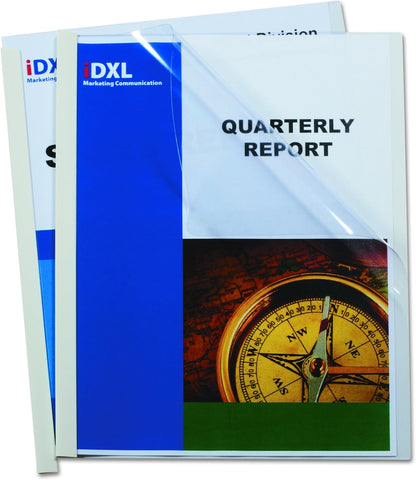 C-Line Report Covers with Binding Bars, Red Vinyl, Red Bars, 8.5 x 11 Inches, 50 per Box (32554)